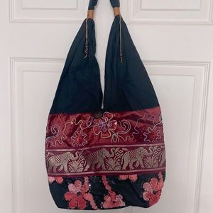 Set of 2 Handmade cloth type shoulder bags with unique detail